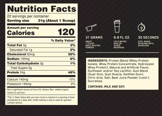 Optimum: 100% Whey Protein 1.5lb