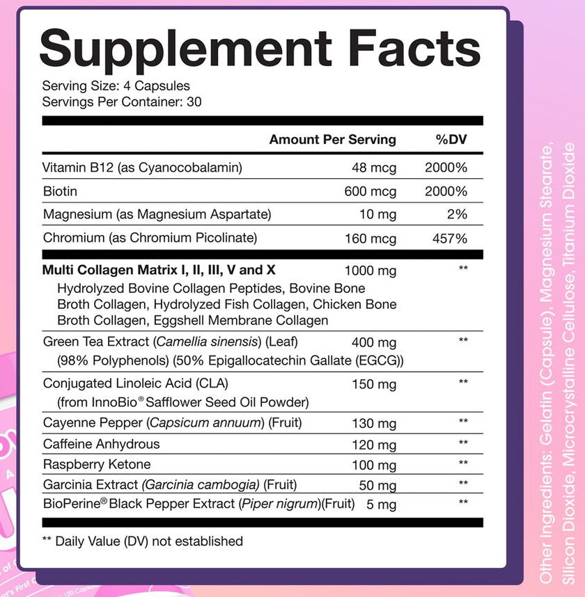 Obvi: Collagenic BURN 120 Capsules, 30 Servings