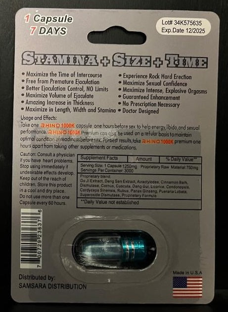 Rhino 1000K Male Enhancement Capsule