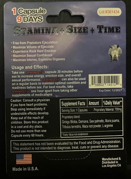 Rhino 69 Premium Plus, Power 500K Capsule
