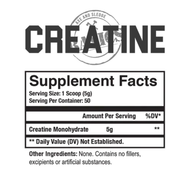 Axe & Sledge: Creatine, 50 Servings