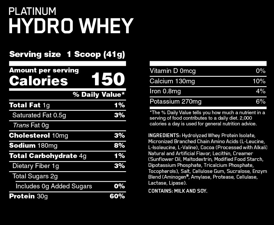 Optimum: Platinum Hydro Whey, 20 Servings