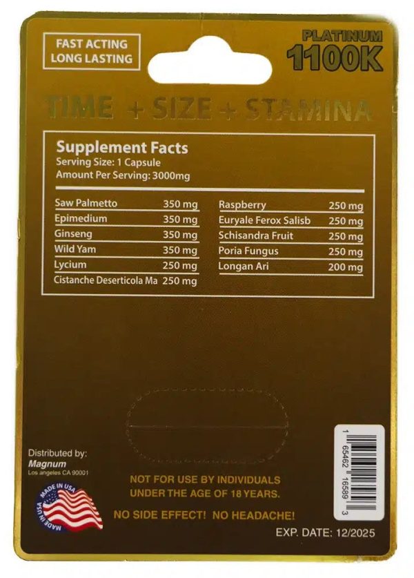 Magnum Platinum 1100k Male Enhancement