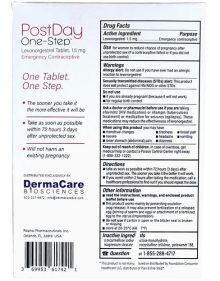 PostDay One-Step, Emergency Contraceptive