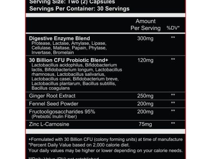 Performance Supplements: Probiotic 60 Capsules