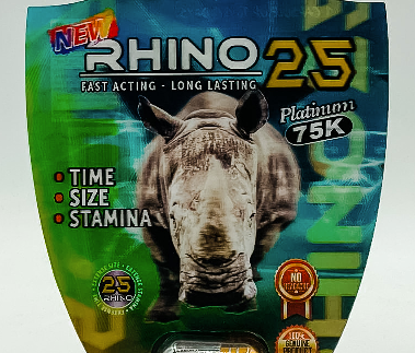 Rhino: 25 Platinum 75k Male Enhancement