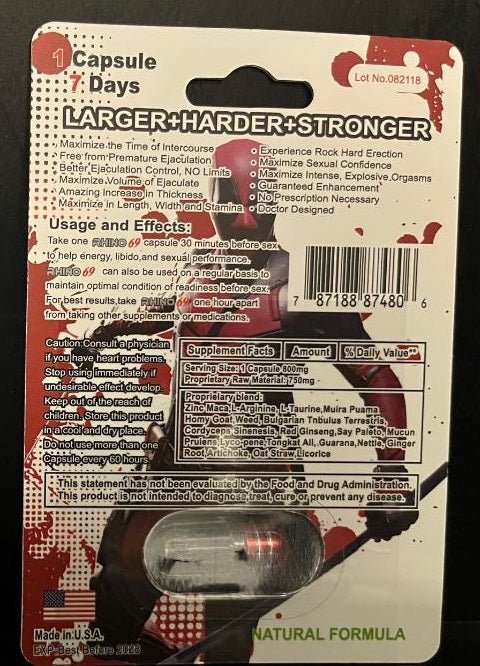 Rhino 69 30000K Deadpool Cover Male Enhancement