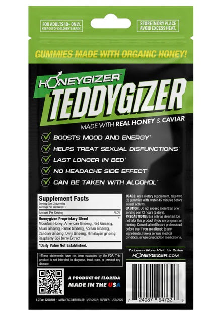 Teddygizer Gummy & Genseng Green Package