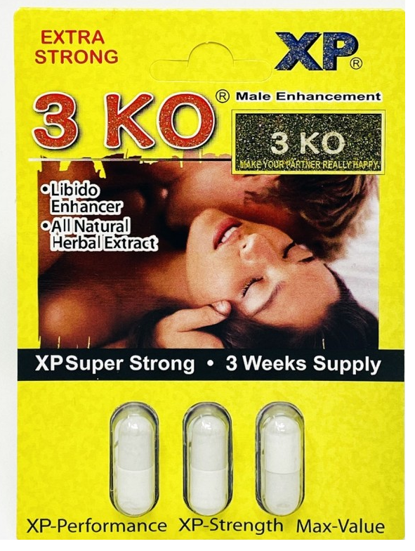 3 KO: XP MALE ENHANCEMENT WHITE CAPSULES, 3 CAPSULE PACK
