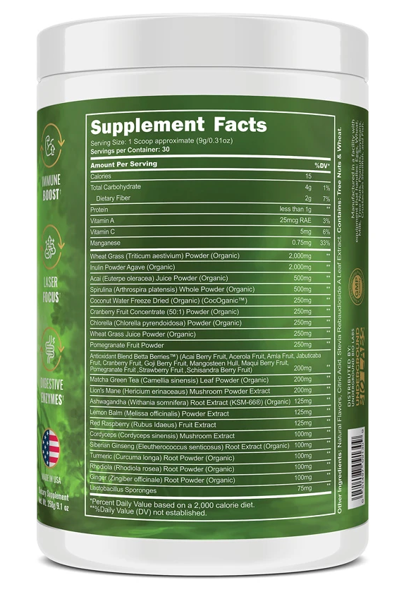 Underground Bio: Panda Supps, Greens 30 Servings