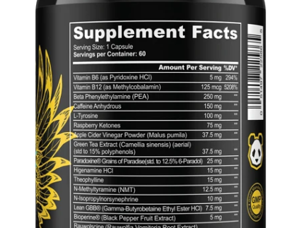 Underground Bio: Panda Supps, Cuts Fat Burner, 60 Capsules
